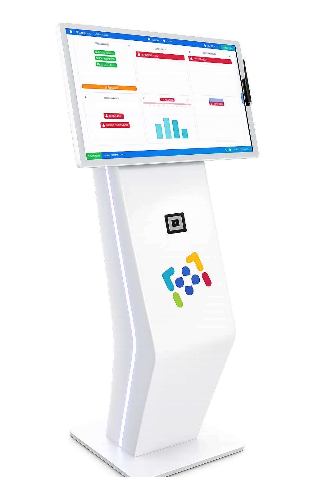 EMX kiosk management system touchscreen station